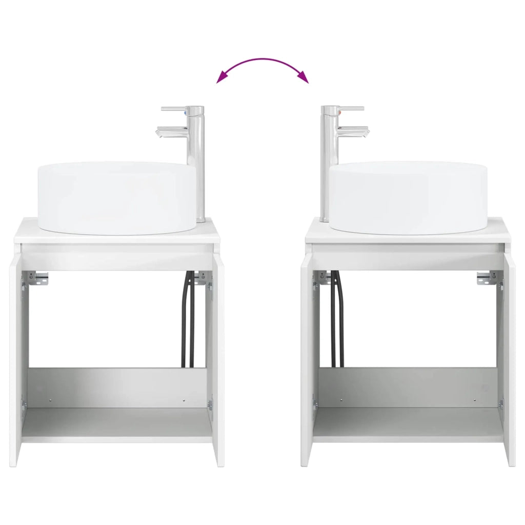 Set di mobili per il bagno 2 pz Bianco Legno ingegnerizzato 3404104