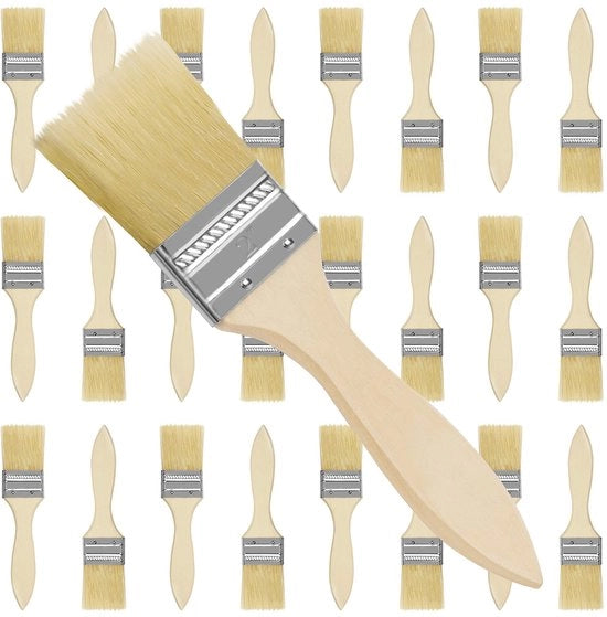 Set di pennelli a pennello 24 pezzi - Manico in legno professionale - Lunghezza 20cm - Larghezza 5,08cm - Per vernice/laccio - Strumenti affidabili - Pennelli per pittura