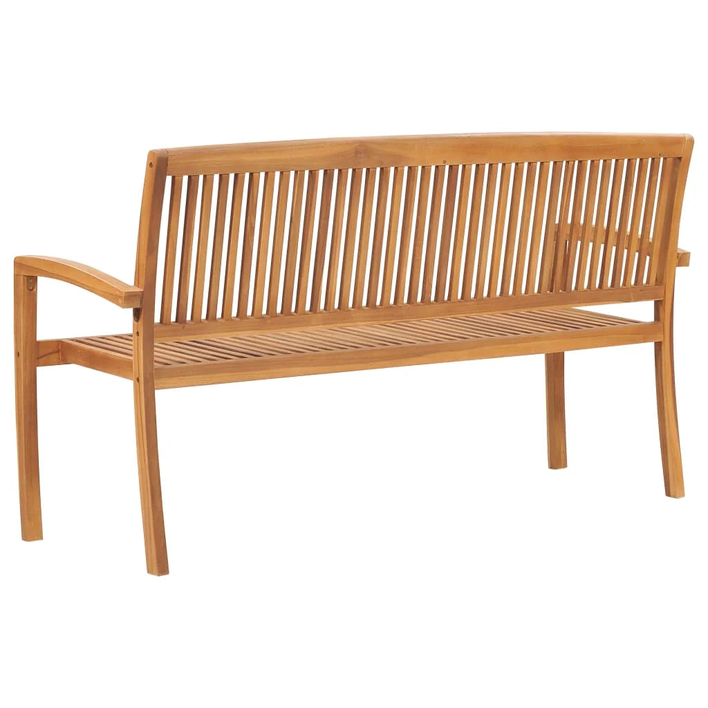 Panca da giardino mobili da esterno per patio panca da terrazza impilabile con cuscino 159 cm legno massello di teak 02_0011687