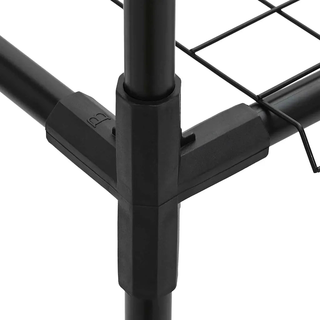 Supporto per piante | Sostegno per piante a 3 livelli Nero 400 x 32 x 104 cm Acciaio