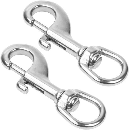 Set di 2 Ganci per Cane Resistenti alle Corrosioni con Connettori Rotativi per Cinturino del Cane e Pic-Nic - Multifunzionale per Uso Familiare - Esterno e Chiave - Sostenibile e Pratico