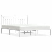 Letto matrimoniale | Letto per adulti | Giroletto con Testiera Metallo Bianco 160x200 cm