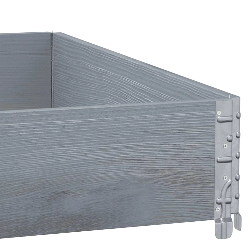 Vassoio per fioriera aiuola rialzata piante fiori terrazza giardino 100 x 100 cm legno massello di pino grigio 02_0037241