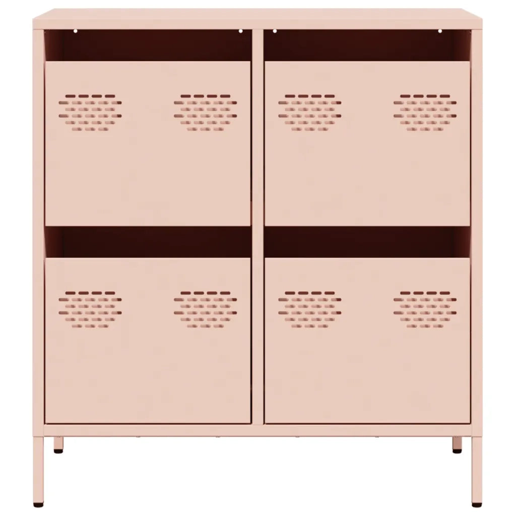 Credenza Rosa 68x39x73,5 cm in Acciaio Laminato a Freddo