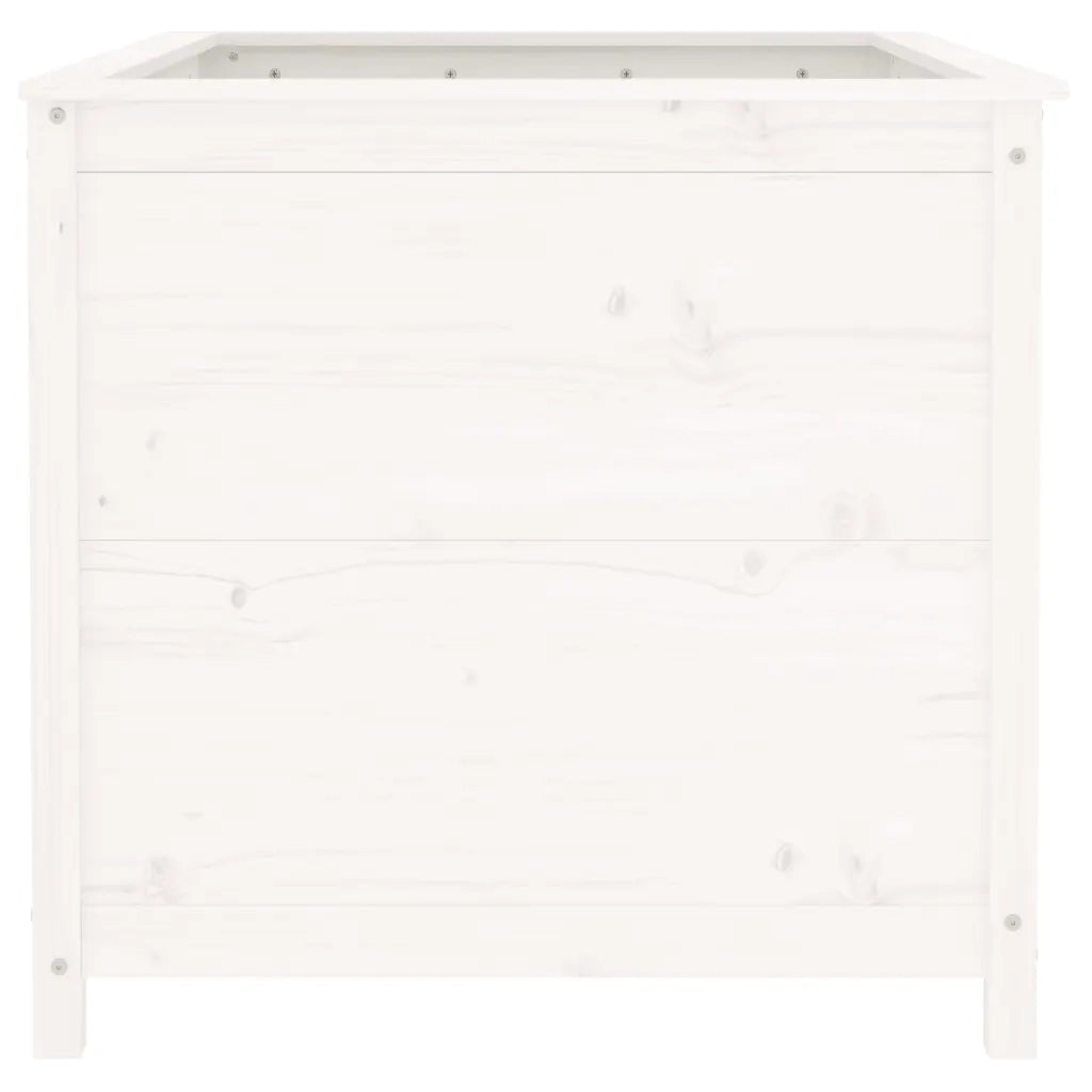 Fioriera Rialzata Giardino Bianca 119,5x82,5x78cm Massello Pino 825311
