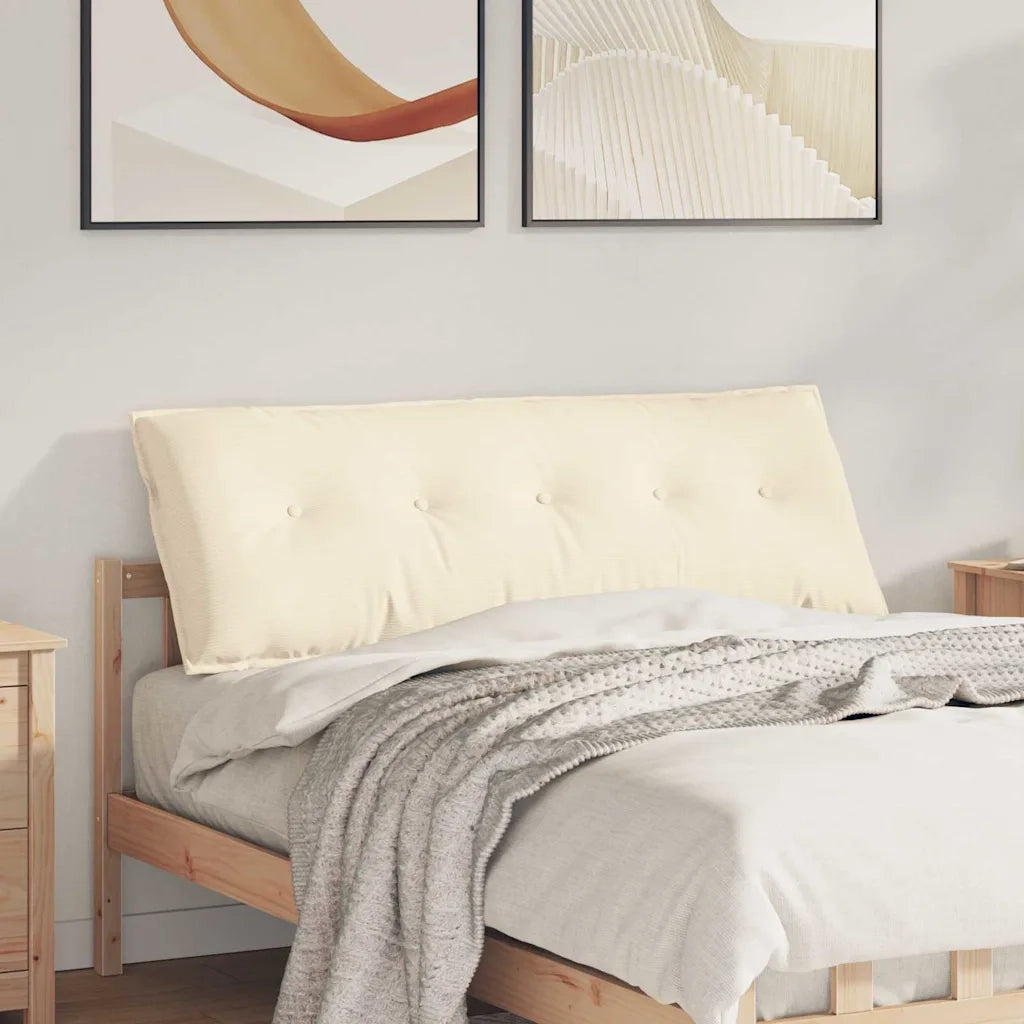 Cuscino per Schiena | Cuscino dorsale Crema 140 x 50 cm Tessuto in Cords