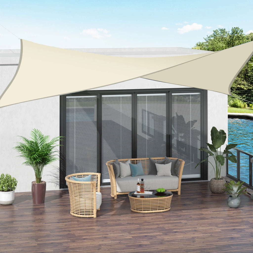 Toldo Vela Giardino Poliestere Retangolare 4x3 m ¨C zephmum ¨C Beige