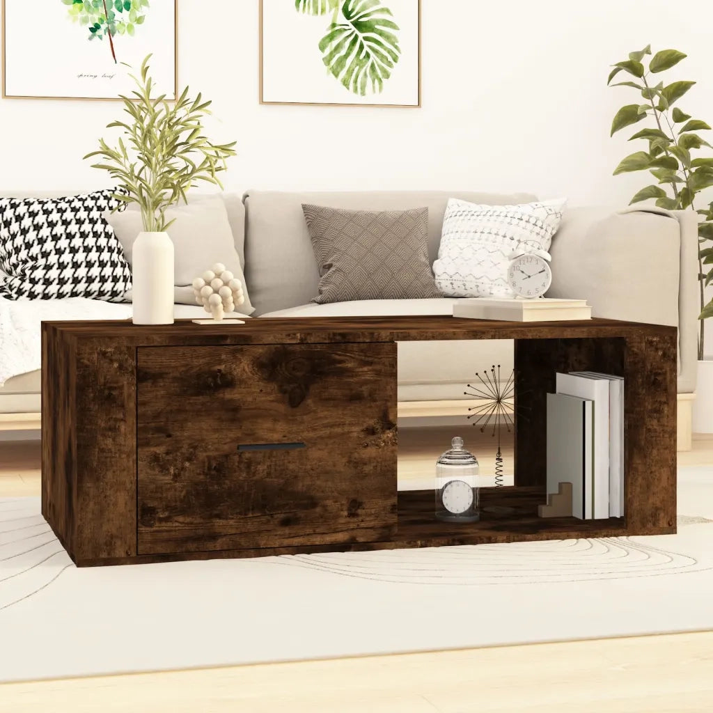 Tavolino da salotto | Tavolino da caff¨¨ | Tavolino da Soggiorno Rovere Fumo 100x50,5x35cm Legno Multistrato