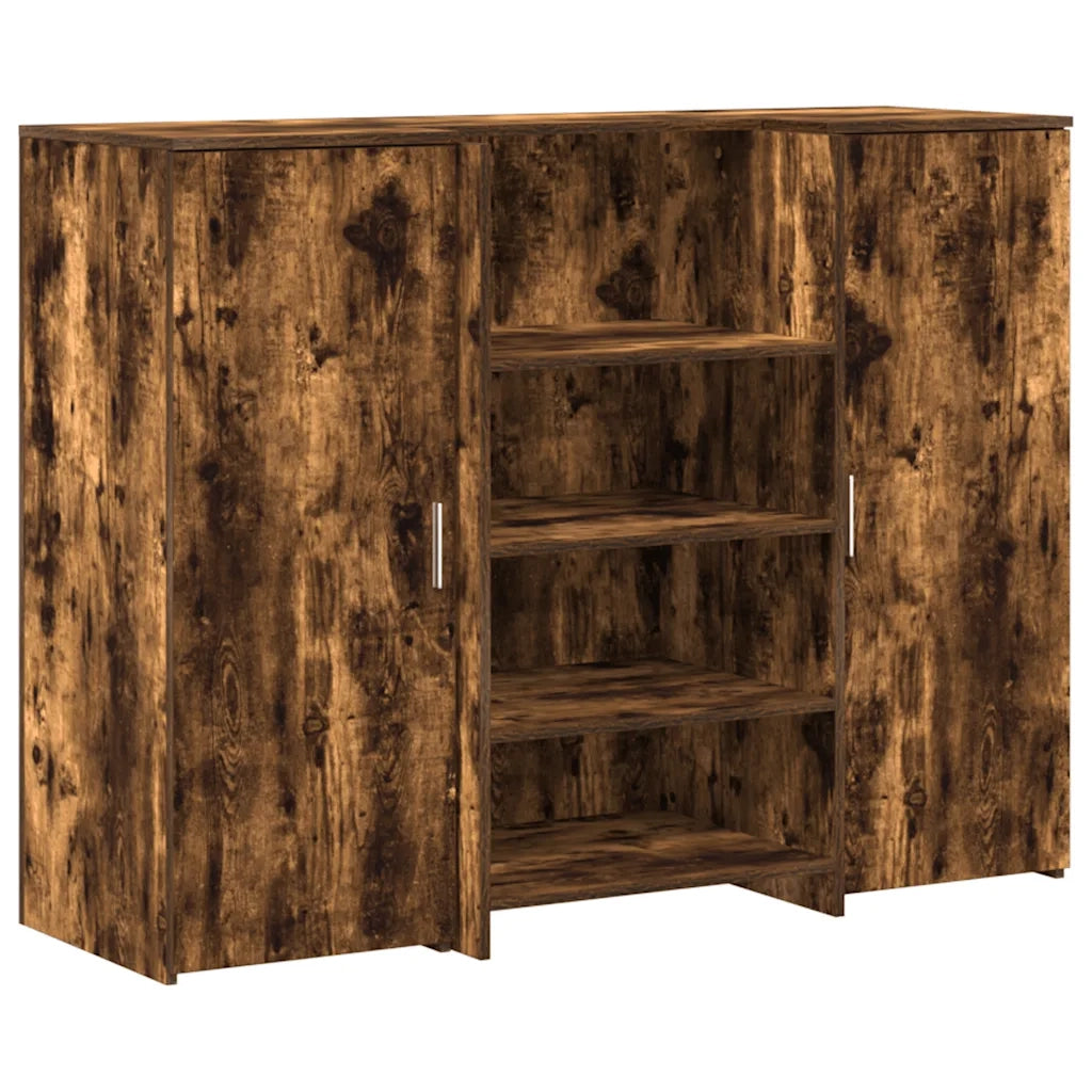 vidaXL Banco Reception Rovere Fumo 135x50x103,5cm in Legno Multistrato