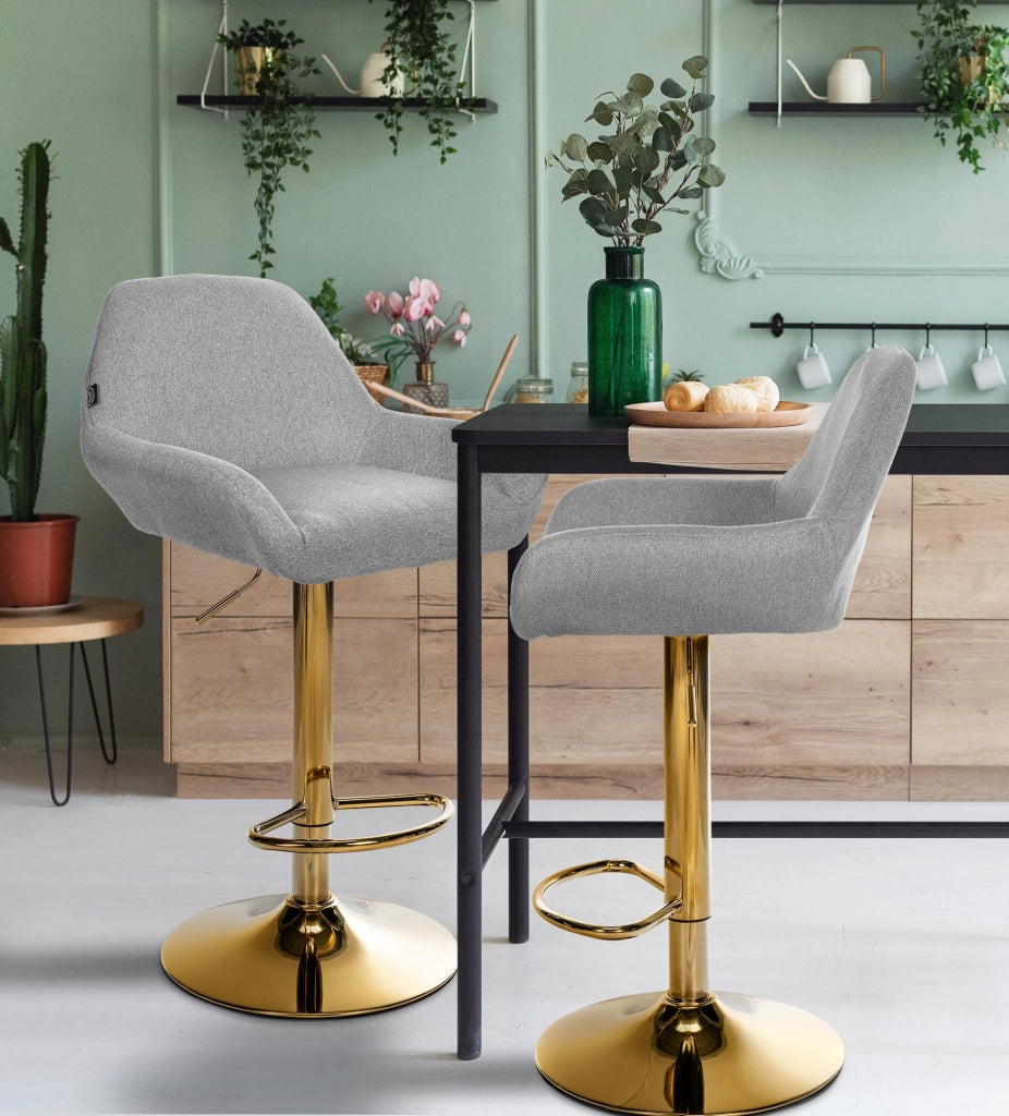2er Set Barhocker Braga Gold Stoff