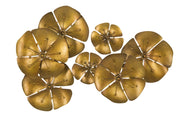 Pannello Decorativo in Metallo Dorato Flowe -b- 80x6x57 cm