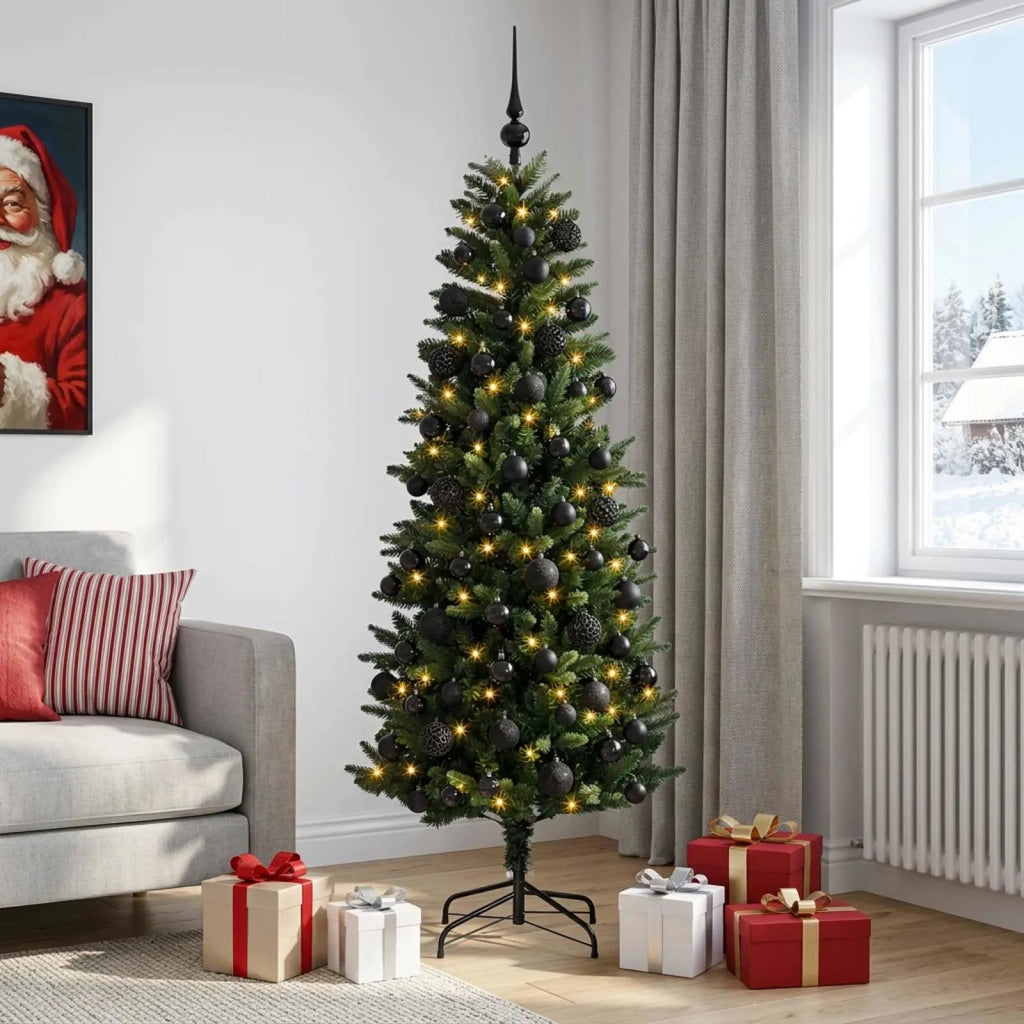 Albero di Natale Artificiale con Palline 180 cm 300 LED 3466480