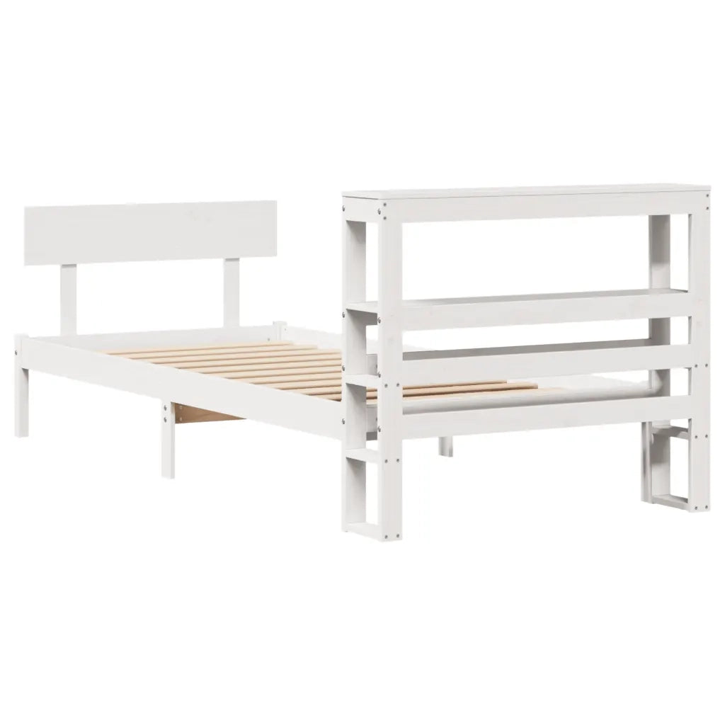 vidaXL Letto senza Materasso Bianco 75x190 in Legno Massello di Pino