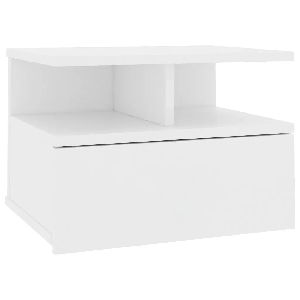 Comodino Pensile Bianco 40x31x27 cm in Legno Multistrato 800405