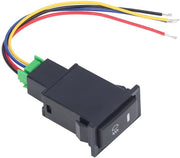 Corona d'oro - Interruttore di lampada di nebbia - Pulsante 5 pin - Sicuro e Duraturo - Per auto - Interruttore 12V On/Off - Sostituzione per lampade di nebbia