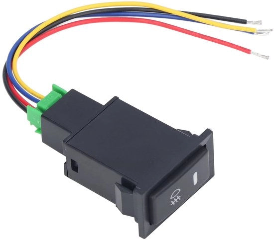 Corona d'oro - Interruttore di lampada di nebbia - Pulsante 5 pin - Sicuro e Duraturo - Per auto - Interruttore 12V On/Off - Sostituzione per lampade di nebbia