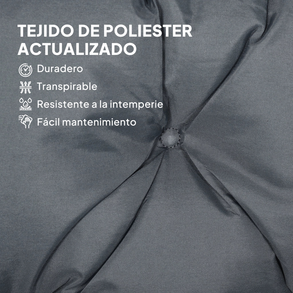 Cuscino per Panchina 2 Posti con Schienale ¨C Zephmum ¨C Grigio 100x98x8 cm