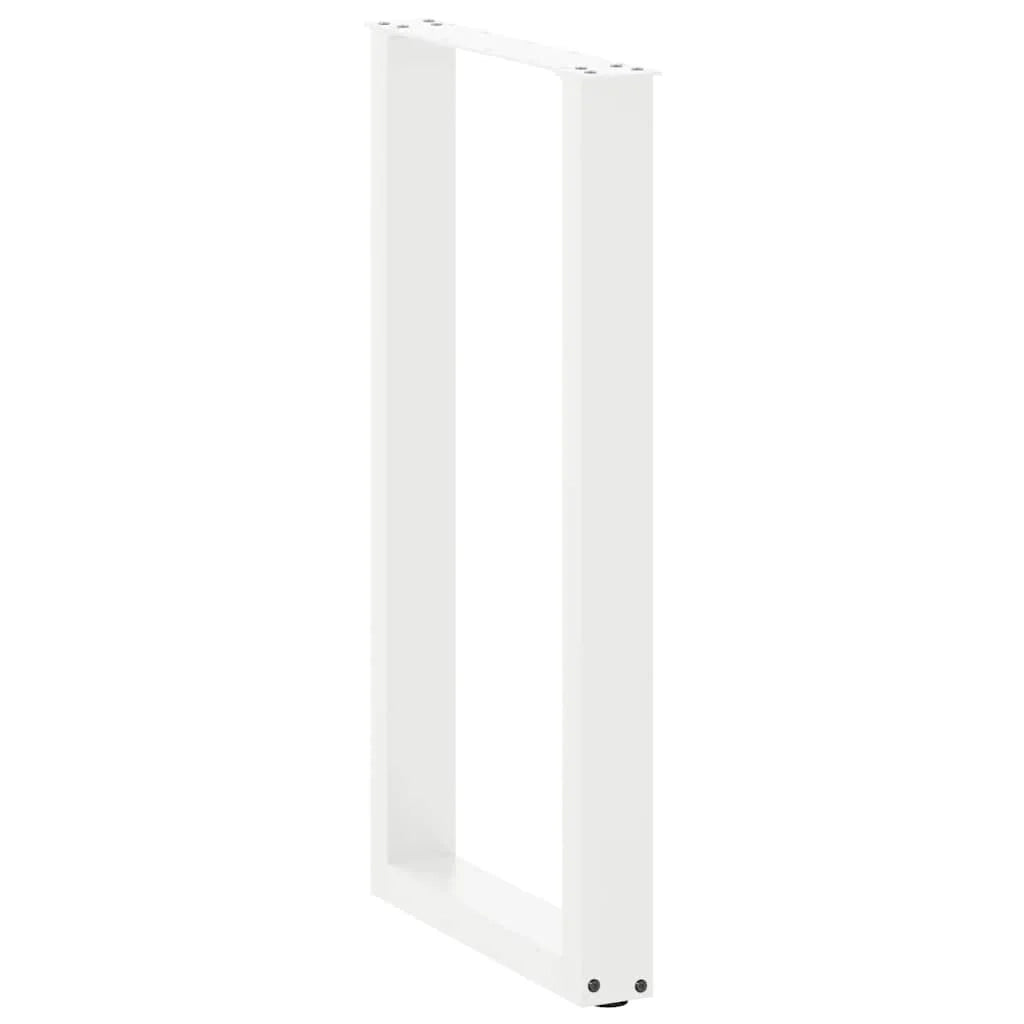 Set di 2 gambe regolabili per tavolo da bar a forma di U 50 x 90-91 cm design moderno acciaio bianco 02_0057461