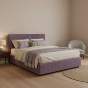 Worthing, Letto Matrimoniale Sfoderabile Made in Italy, Viola Lilla