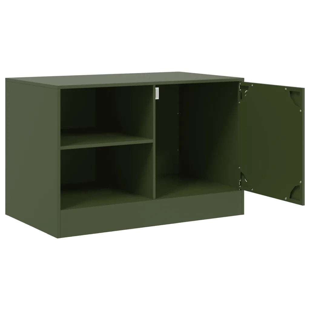 Mobili TV 2 pz Verde Oliva 67x39x44 cm in Acciaio 841700