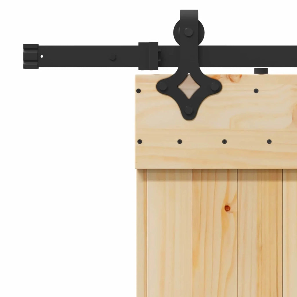 Porta scorrevole NARVIK Naturale e Nero 85 x 210 cm (152,5 cm)