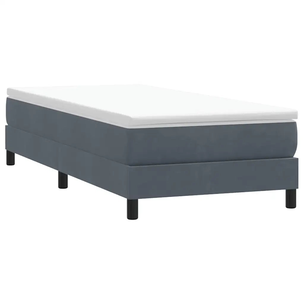 Giroletto a Molle con Materasso Grigio Scuro 80x210 cm Velluto 3315898
