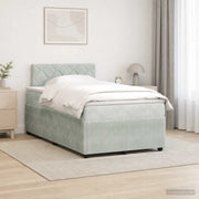 Letto box spring con materasso Grigio Chiaro 120 x 190 cm 3453107