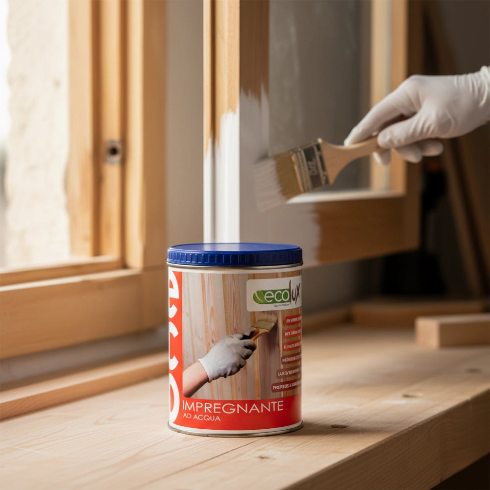 Ecolux impregnante fondo protettivo acrilico pigmentato bianco per legno *** formato 0,750 lt, confezione 1