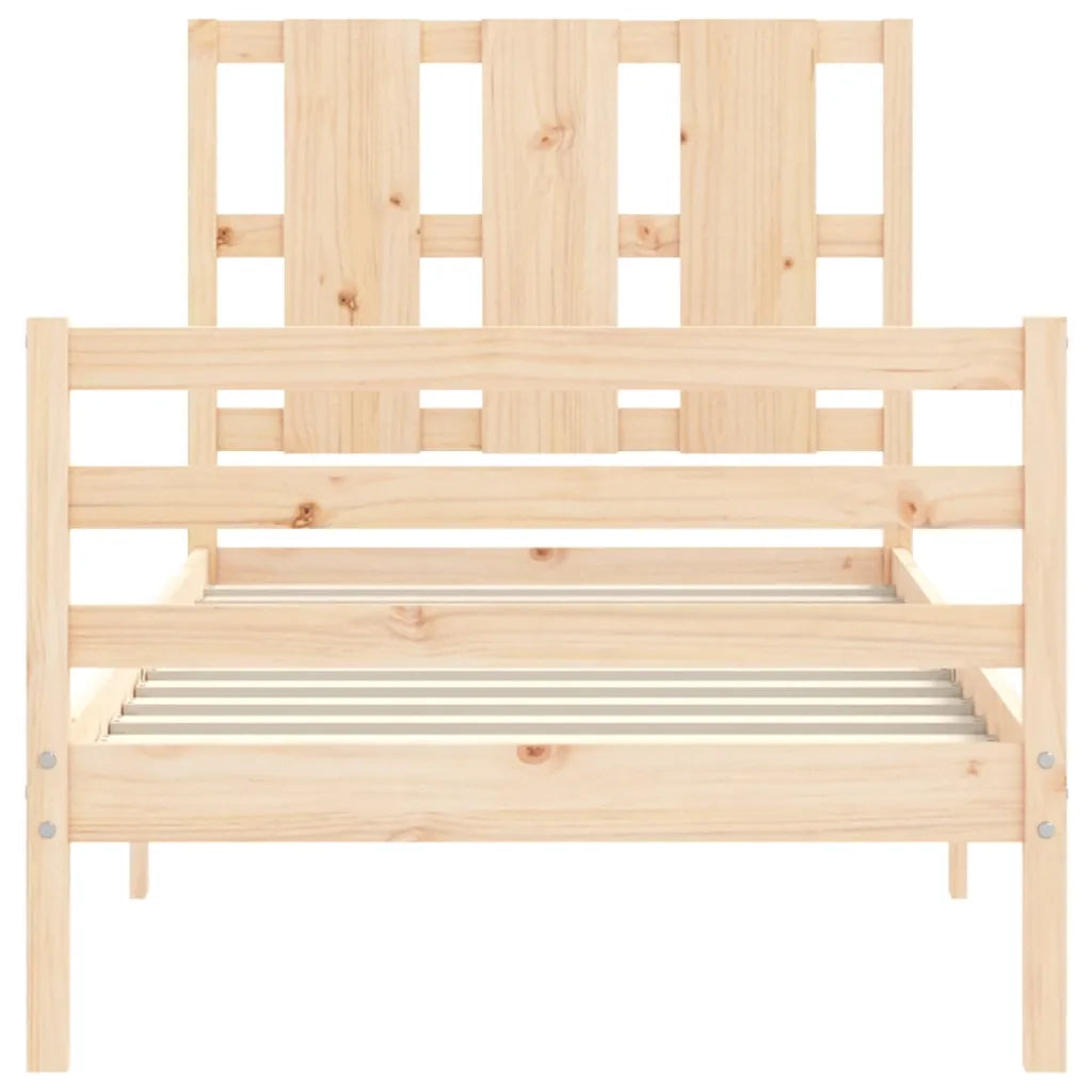 Giroletto con Testiera-Struttura Letto con testiera 100x200 cm in Legno Massello 511835