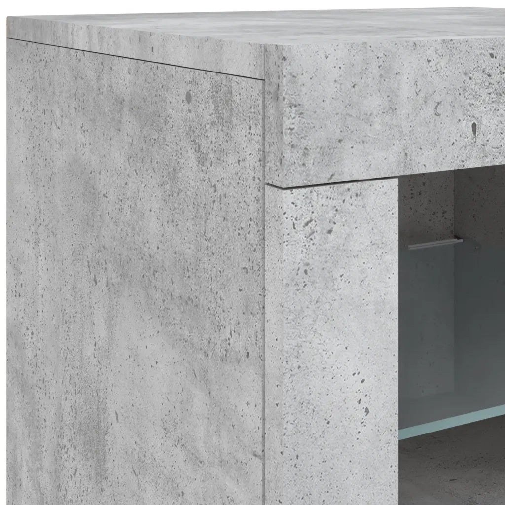 Credenza | Madia | Buffet da pranzo | Armadio da pranzo con Luci LED Grigio Cemento 162x37x67 cm