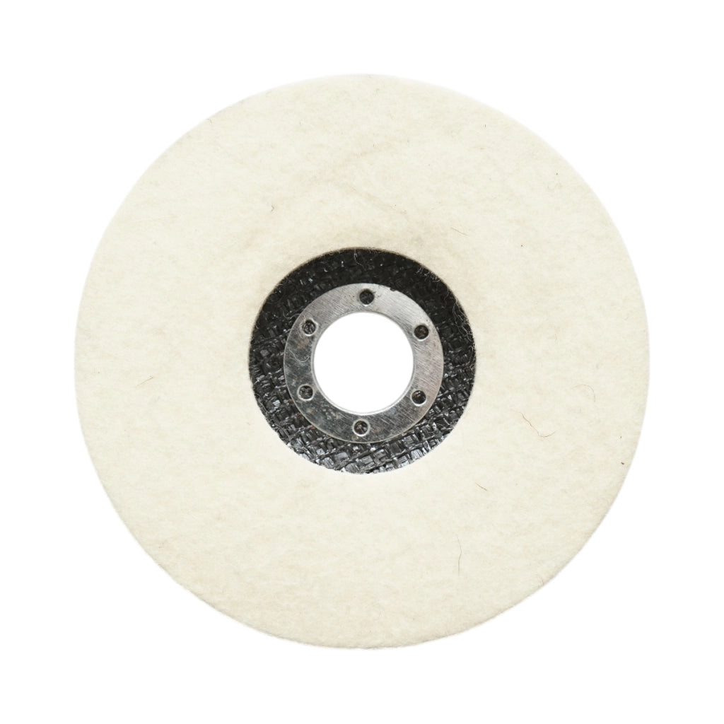 Disco lucidante in feltro 125x12x22,23 mm, per lucidatura e finitura di metalli, acciaio inossidabile e alluminio. Breckner Germany