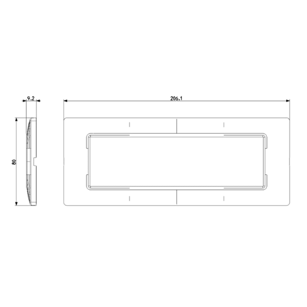 Placca vimar metallo modello plana 7 moduli argento metallizzato 14657.71