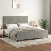 Giroletto con Testiera-Struttura Letto con testiera Grigio Chiaro 180x200 cm in Velluto 861421