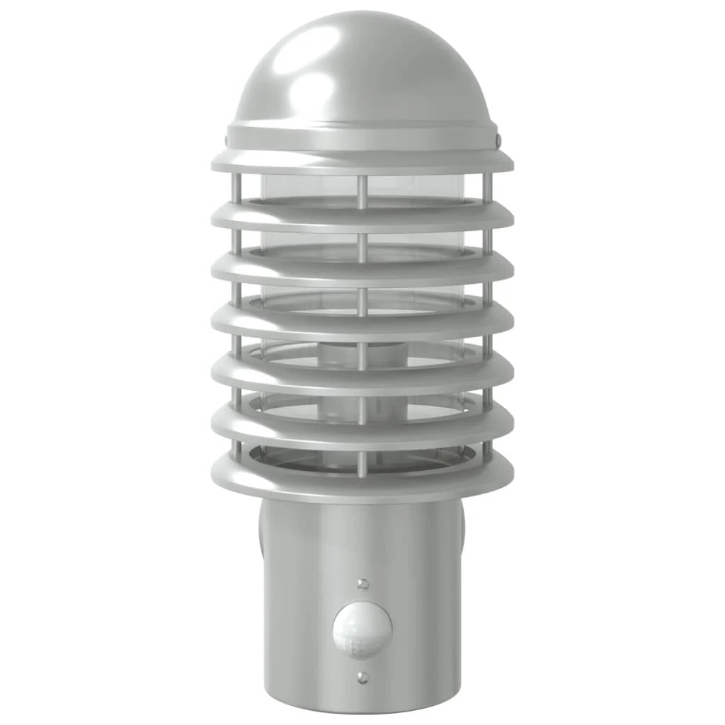 Set di 2 applique da esterno con sensore a infrarossi giardino 15 x 15 x 33,5 cm acciaio inox argento 02_0056570