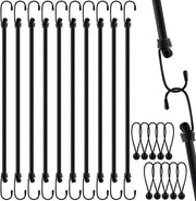 Set di 10 spanrubber con ganci, inclusi cinture di trazione extra resistenti con ganci, trapani di zecca idrorepellenti, spanne di bagaglio elastiche, espansore con ganci per diverse attrezzature di blocco carico (100 cm) nero