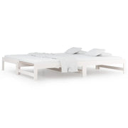 Letto singolo | Letto per adulti | Dormeuse Estraibile Bianca 2x(90x190) cm Legno Massello di Pino