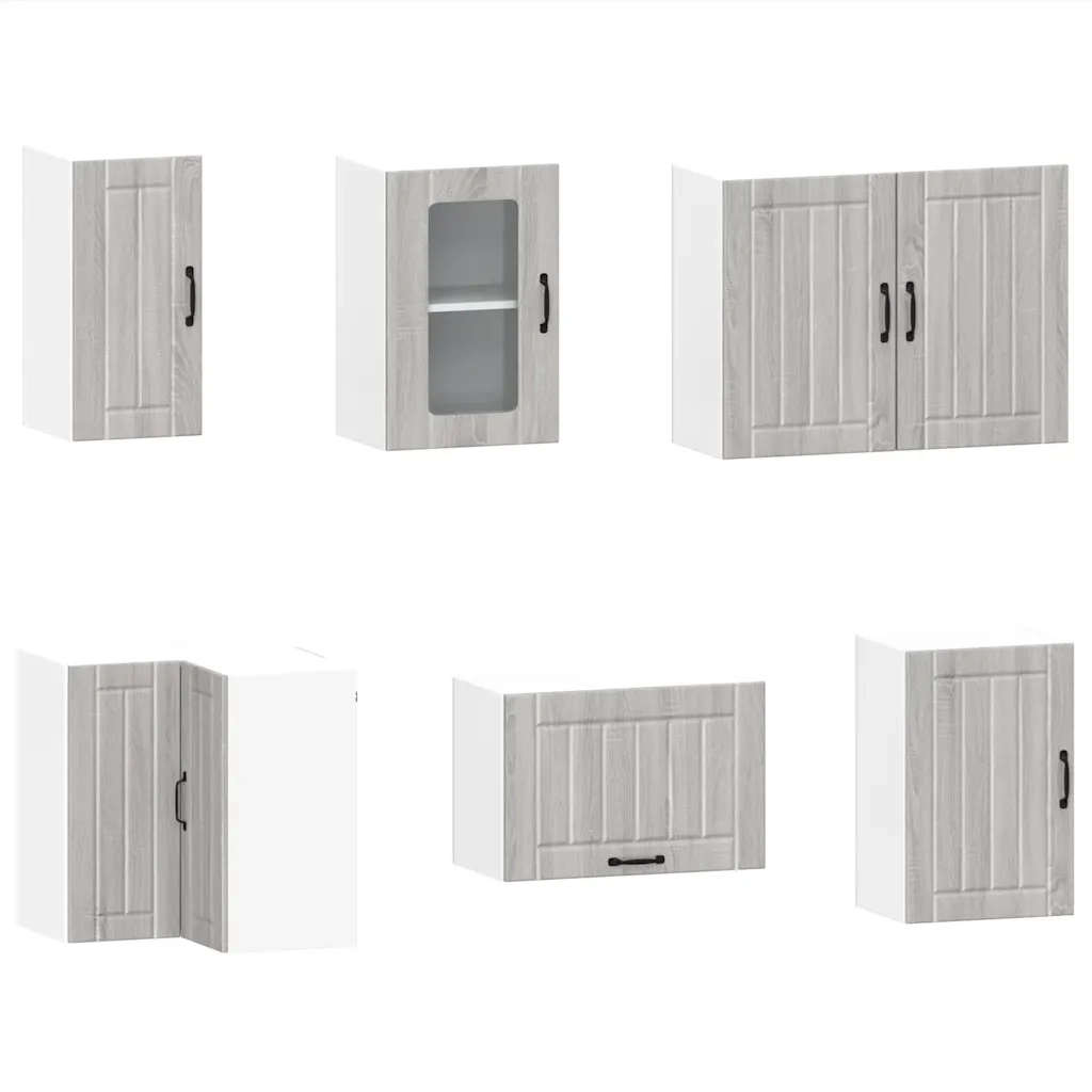 vidaXL Set Mobili da Cucina 11 pz Lucca Grigio Sonoma in Truciolato