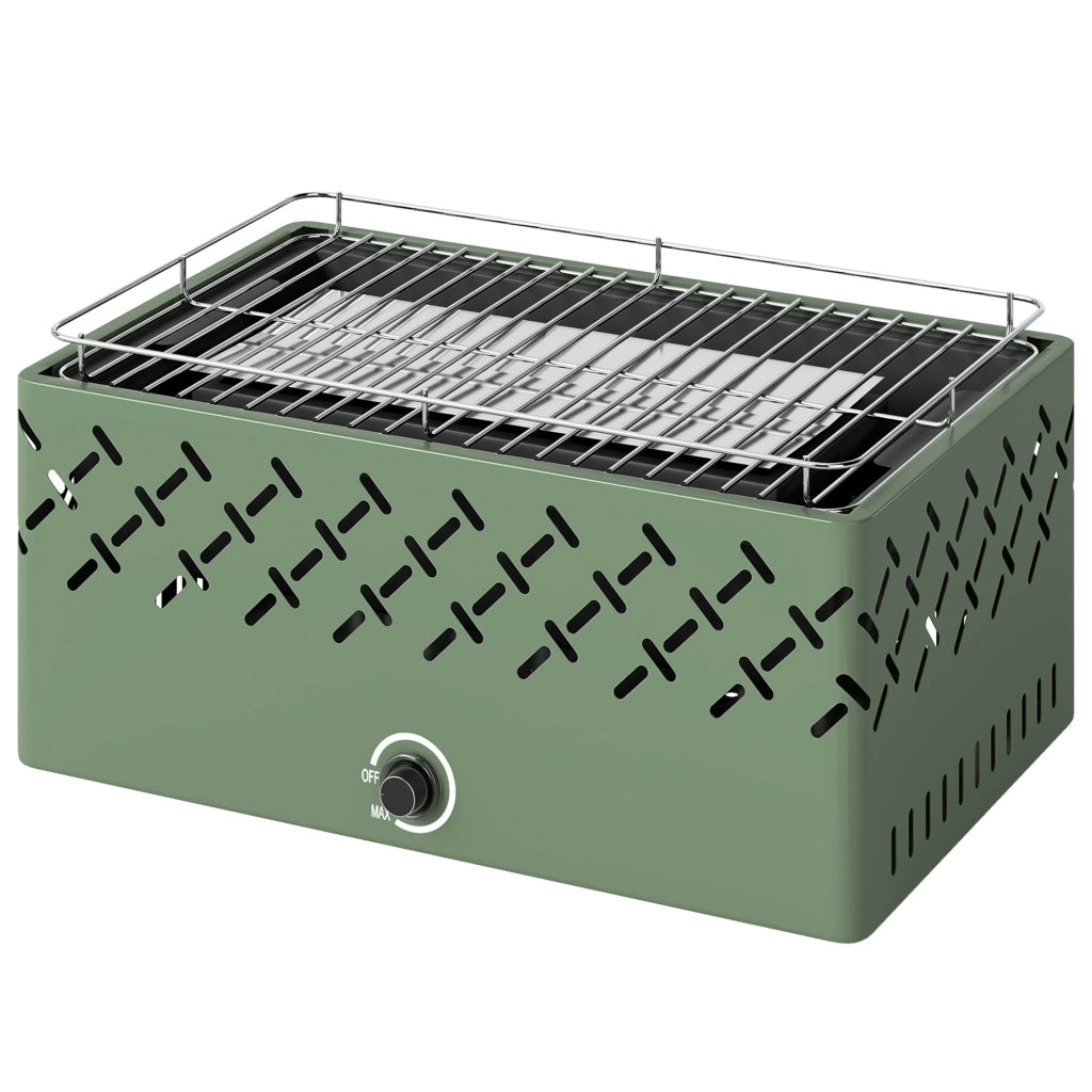 Barbecue Portatile a Carbone con Ventilatore Integrato per Esterni, Verde Chiaro