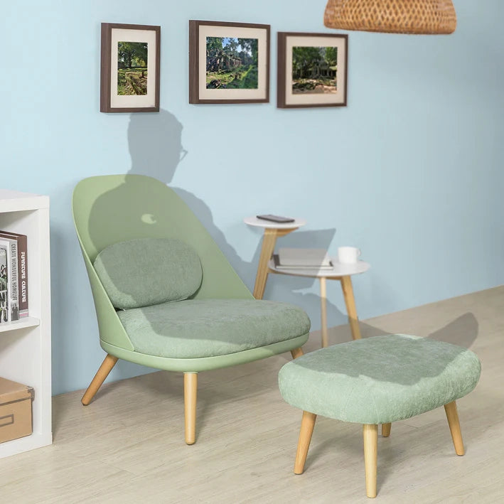 Poltrona Relax Imbottita con poggiapiedi Poltrona e Pouf Verde, scandinave Verde FST63-GR