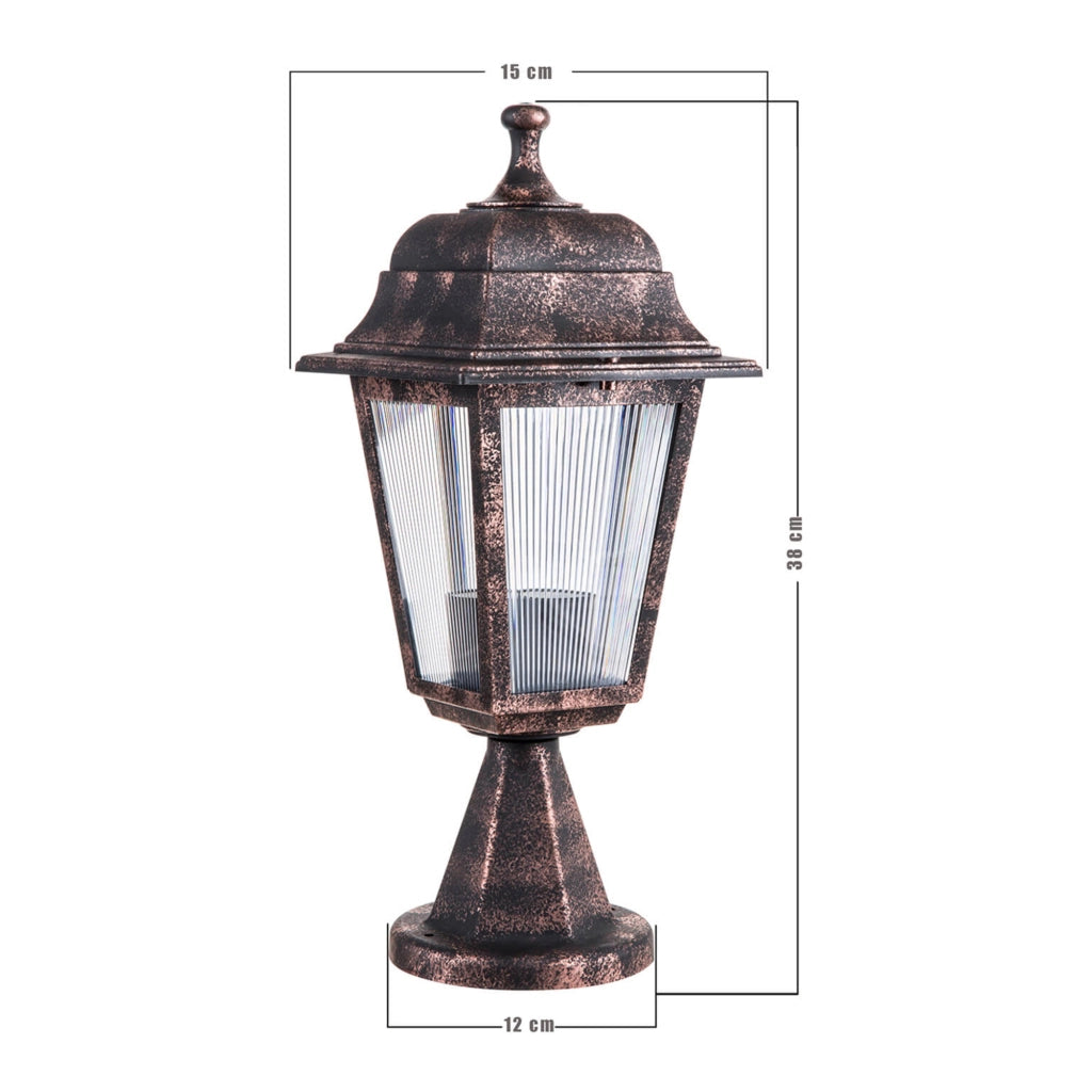 Lampada da Esterno 'Ipswich' Lanterna con Protezione IP44 Impermeabile - Rame Smerigliato [lux.pro]