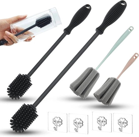 Set di Spazzole in Silicone con Spazzola a Spongia e Spazzola a Haken per una Pulizia Perfetta