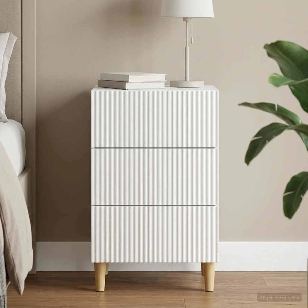 Armadio da Notte Bianco 43 x 41 x 66,5 cm Legno ingegnerizzato 894555
