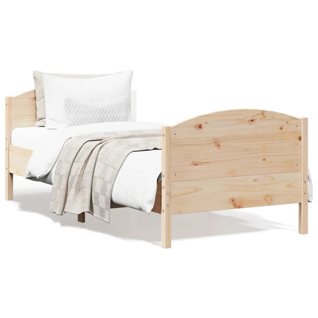Giroletto con Testiera 75x190 cm in Legno Massello di Pinocod mxl 134872