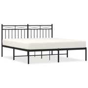Letto matrimoniale | Letto per adulti | Giroletto con Testiera in Metallo Nero 160x200 cm