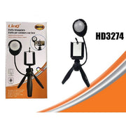 Trade Shop - Treppiedi Da Tavolo Con Luce Led 3 Intensità Girevole 360° Per Smartphone Hd3274 -