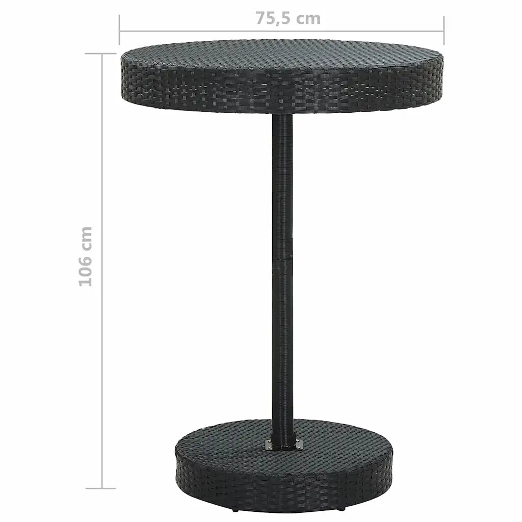 Set Bar da Giardino 5 pz | Set Salotto da Giardino con Cuscini Polyrattan Nero