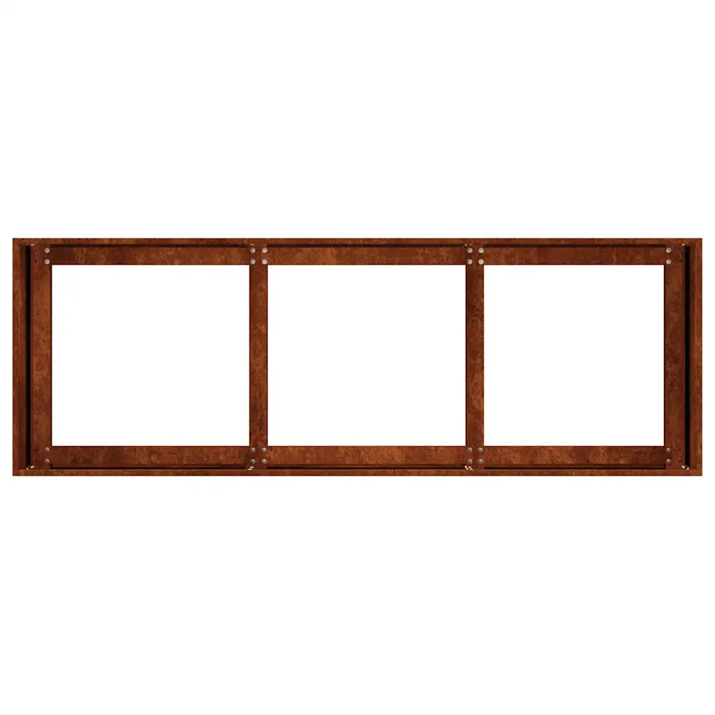 Fioriera-Vaso-Contenitore per Piante Arrugginita 120x40x40 cm in Acciaio Corten