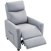 Poltrona Relax Reclinabile 145¡ã ¨C Xylo ¨C Tessuto Effetto Lino Grigio Chiaro 73x86x100 cm