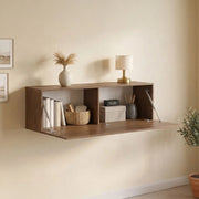 Laghetto, Mobile Pensile Modulabile, 150x40h cm Marrone Noce
