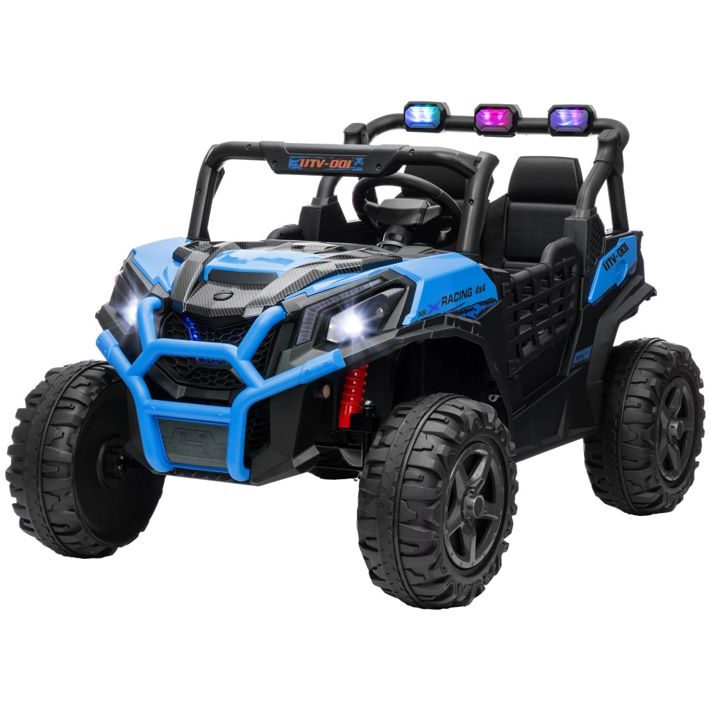 Macchina Elettrica per Bambini 24V a 2 Posti con Telecomando e 3 Velocit¨¤, Et¨¤ 3-8 Anni, Blu